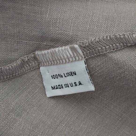 Bryan Walker Women’s Linen Flare Sleeve Blouse Taupe Sz S Minimalist Boho Resort - Picture 8 of 13